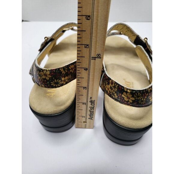 Alegria Morgyn Pretty Things Leather Floral Strap Wedge Sandals Size 8.5 (EU39) - Picture 7 of 11